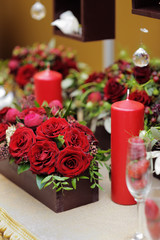 Table set for an romantic dinner