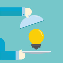 Serving an idea. ,vector,illustration.