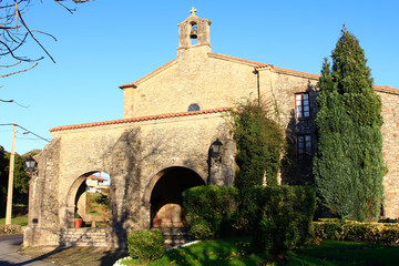 Fototapeta na wymiar Old church Catholic shrine in San Vicente de la barquera Spain