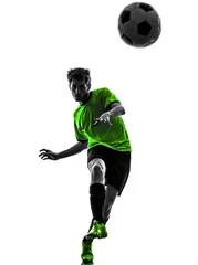 Deurstickers soccer football player young man silhouette © snaptitude