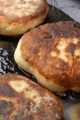 Cooking: frying pancakes