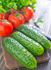 cucumbers and tomato