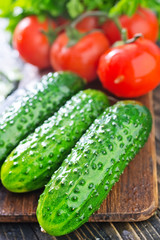 cucumbers and tomato