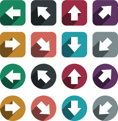 Flat arrow icons.