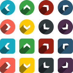 Flat arrow icons.