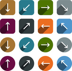 Flat arrow icons.