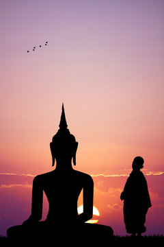 Buddha at sunset