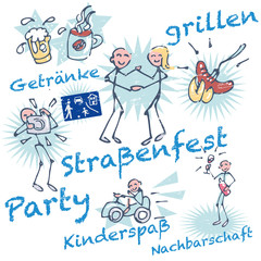 Strichmännchen und Straßenfest