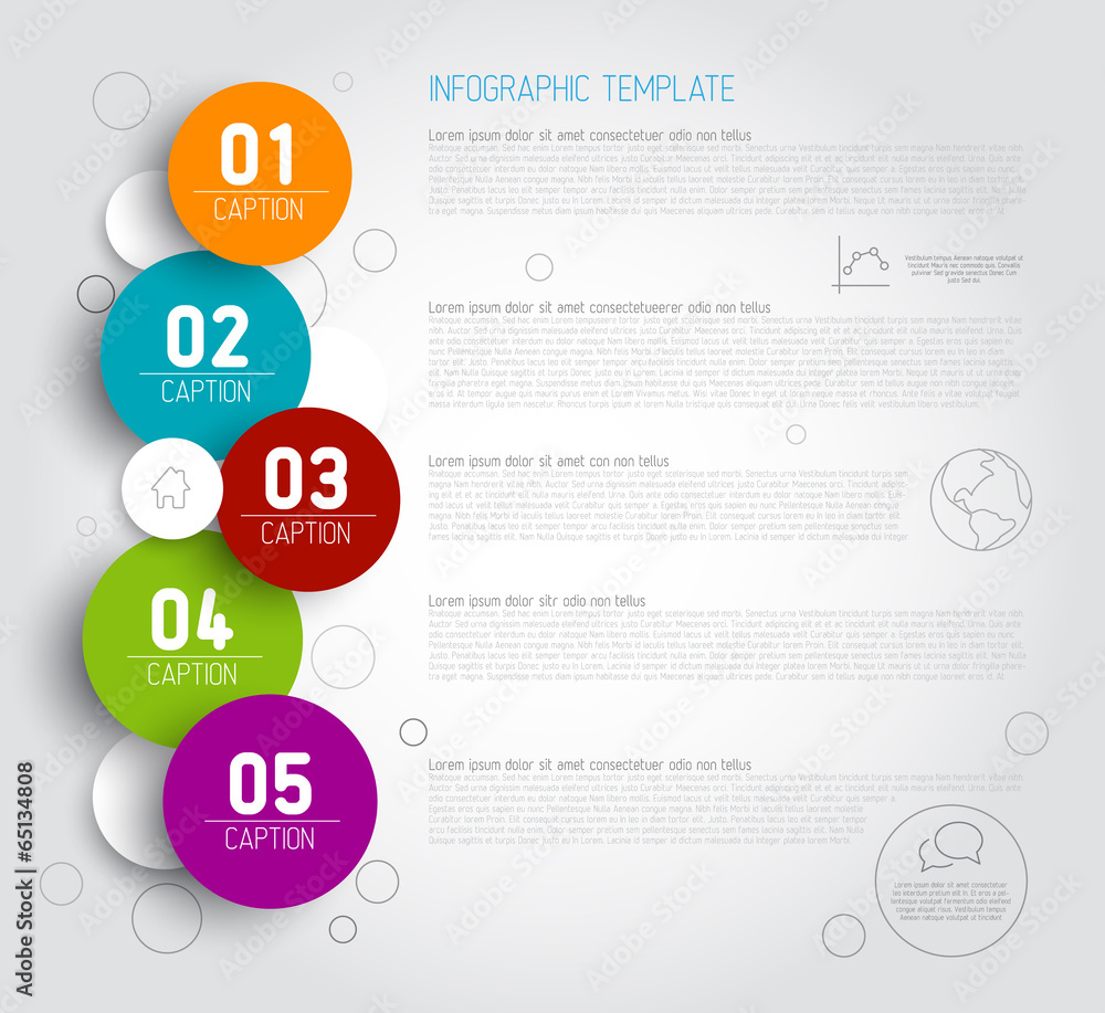 Poster one two three four five - vector progress icons for five steps