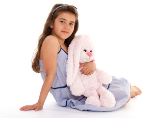 girl with a soft toy