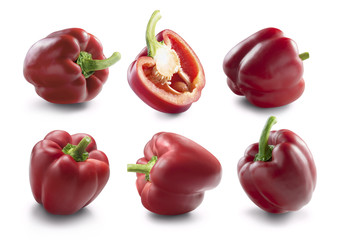 Red bell pepper set phases for package design