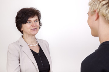 Business woman at the welcome