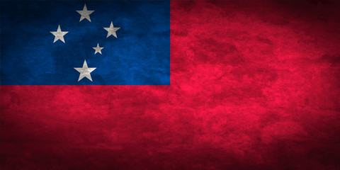 Samoa grunge flag