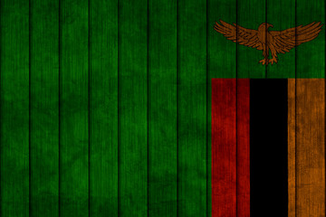 Illustration with flag in map on grunge background - Zambia