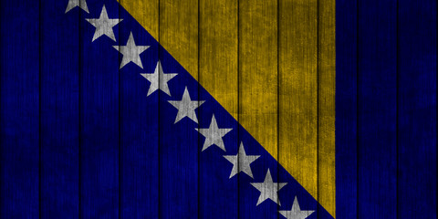 Flag in map on grunge background - Bosnia & Herzegovina