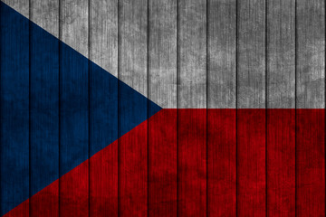 Illustration with flag in map on grunge background - Czech