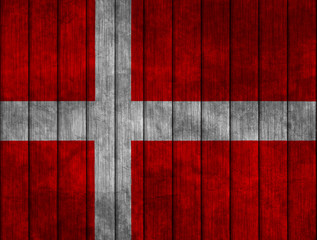 Illustration with flag in map on grunge background - Denmark
