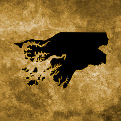 Grunge illustration with the map of Guinea Bissau