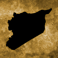 Grunge illustration with the map of Syria