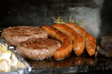 meat in outdoor kitchen