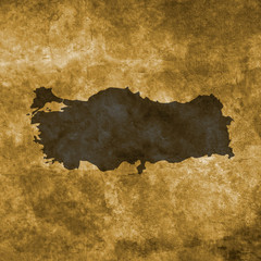 Grunge illustration with the map of Turkey