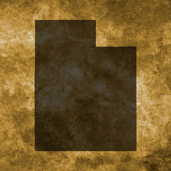 Grunge illustration with the map of Utah