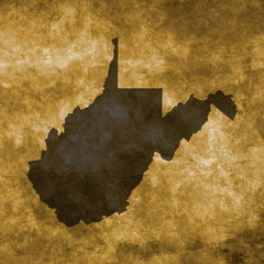 Grunge illustration with the map of West Virginia