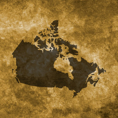 Grunge illustration with the map of Canada