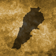 Grunge illustration with the map of Lebanon