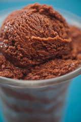 Chocolate ice cream in a glass