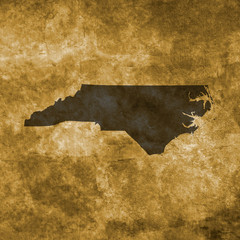 Grunge illustration with the map of North Carolina
