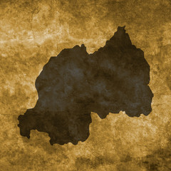 Grunge illustration with the map of Rwanda