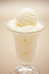 Vanilla ice cream in a glass