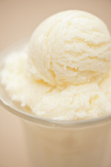 Vanilla ice cream in a glass