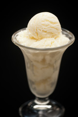 Vanilla ice cream in a glass