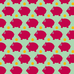 Pig bank patterns background