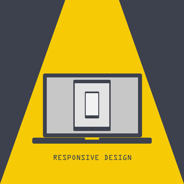 Responsive design. Technology laptop tablet smartphone