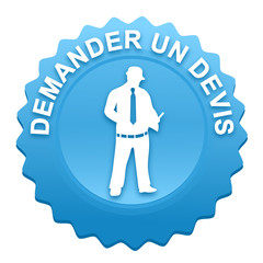 demander un devis sur bouton web denté bleu