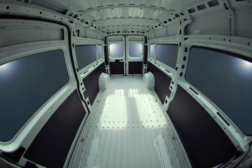 Inside commercial van