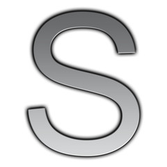 Illustration of metal font - S
