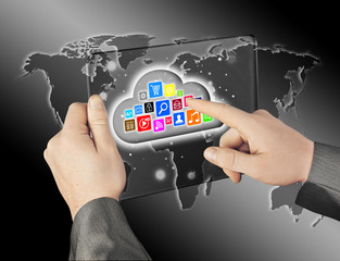 Cloud computing touchscreen interface