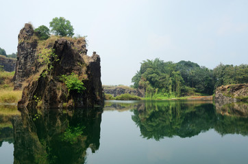 Fototapeta na wymiar Piękne jeziora w pobliżu Kochi, Malabar wybrzeża, południowych Indiach, Azji