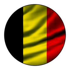 Fototapeta premium Illustration of a waving flag in a round circle - Belgium