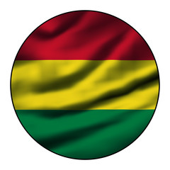 Illustration of a waving flag in a round circle - Bolivia