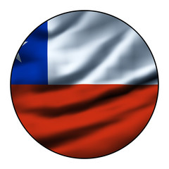 Obraz premium Illustration of a waving flag in a round circle - Chile