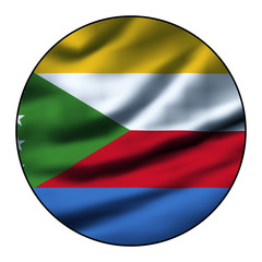 Illustration of a waving flag in a round circle - Comoros