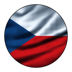 Illustration of a waving flag in a round circle - Czech