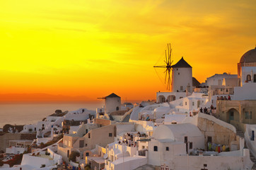 windmill of Oia at sunset, Santorini