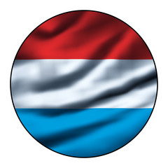Illustration of a waving flag in a round circle - Luxembourg