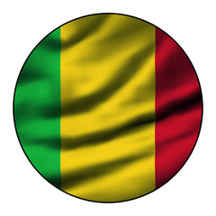 Illustration of a waving flag in a round circle - Mali